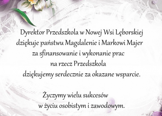 Grafika 1: Podziękowanie firmie MARMAG