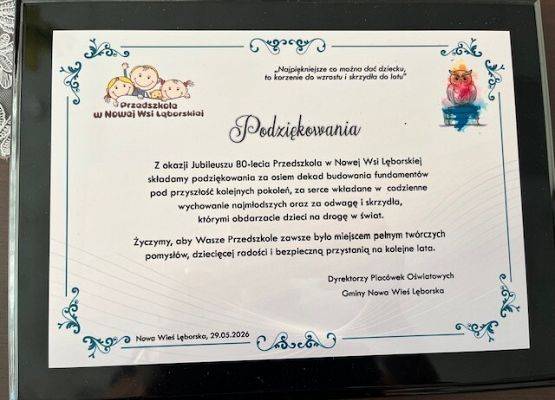 Grafika 32: Jubileusz 80-lecia Przedszkola w Nowej Wsi Lęborskiej